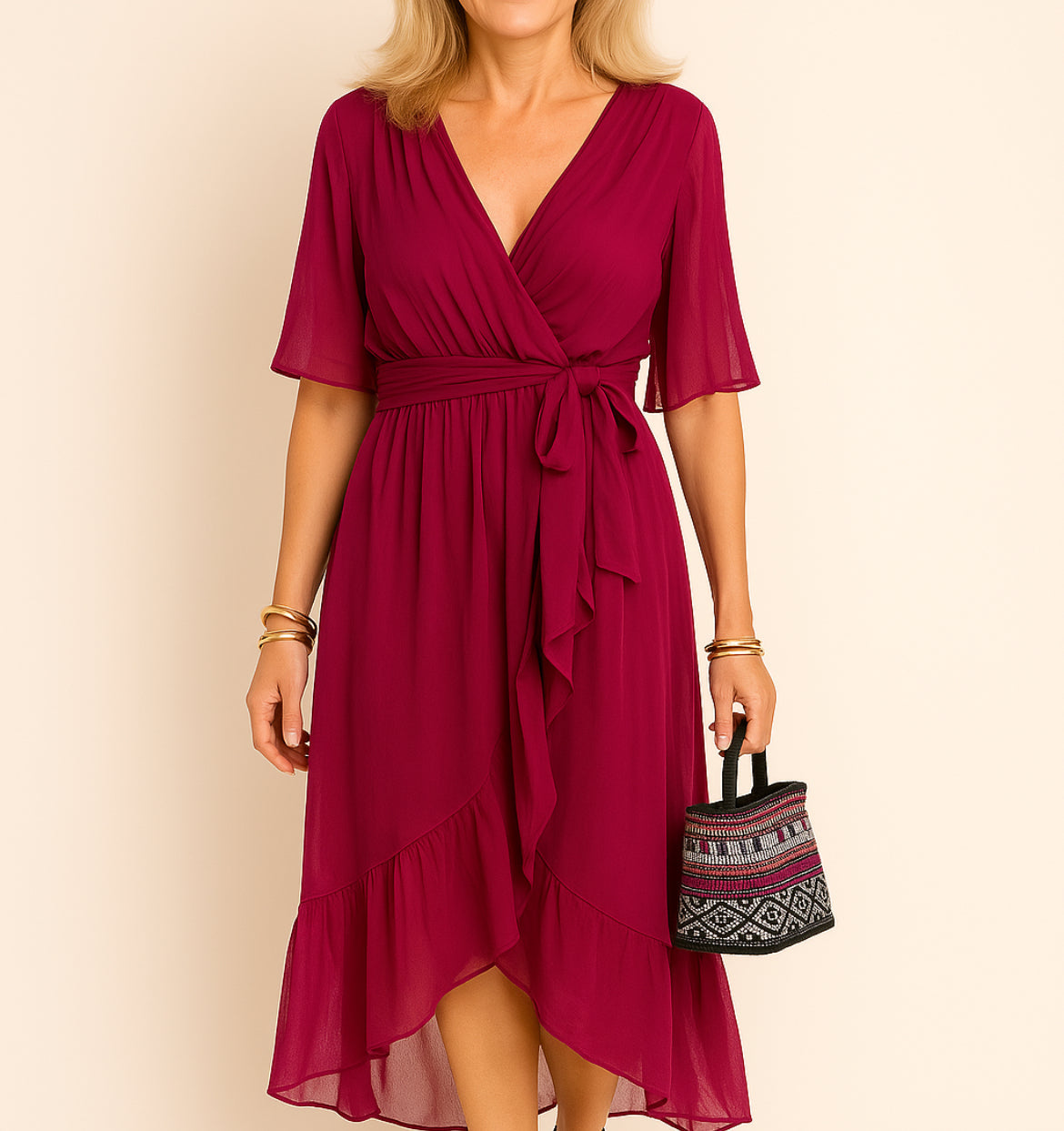Elisabeth™ | V-neck dress in silky-soft muslin.