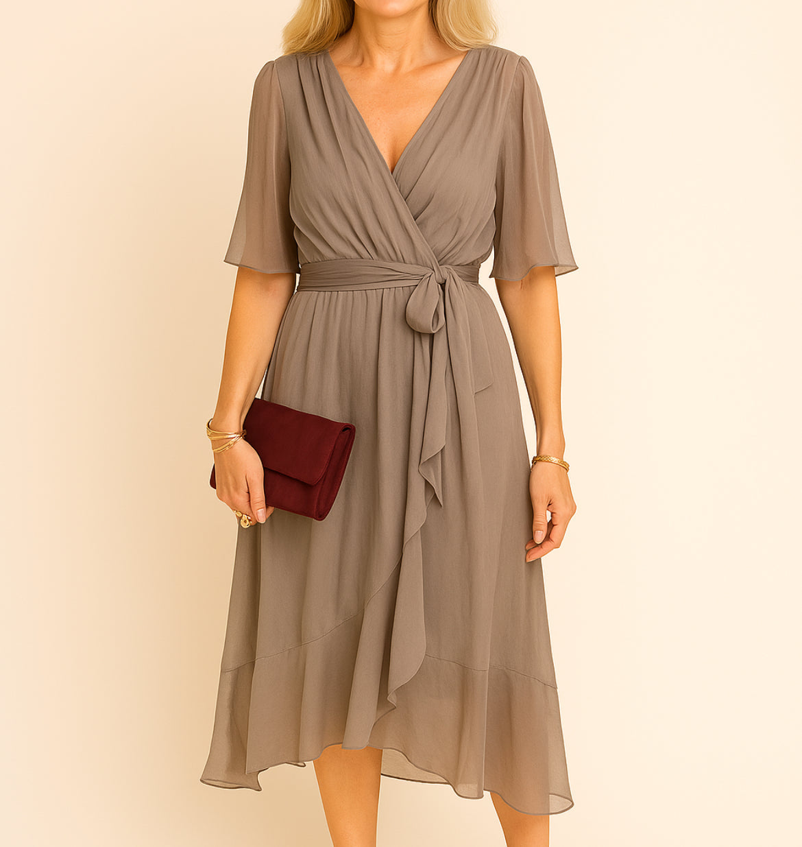 Elisabeth™ | V-neck dress in silky-soft muslin.