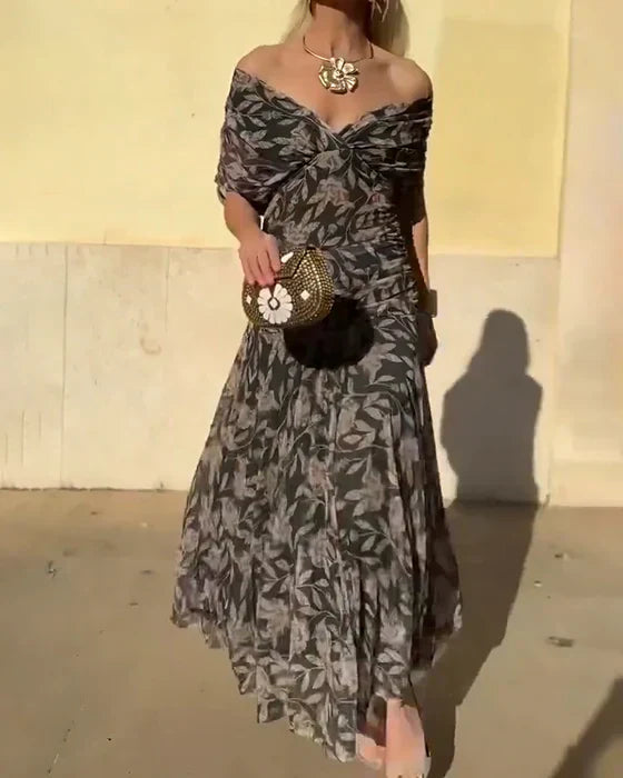 Julieta™ | Duga haljina sa V-izrezom i dugim rukavima