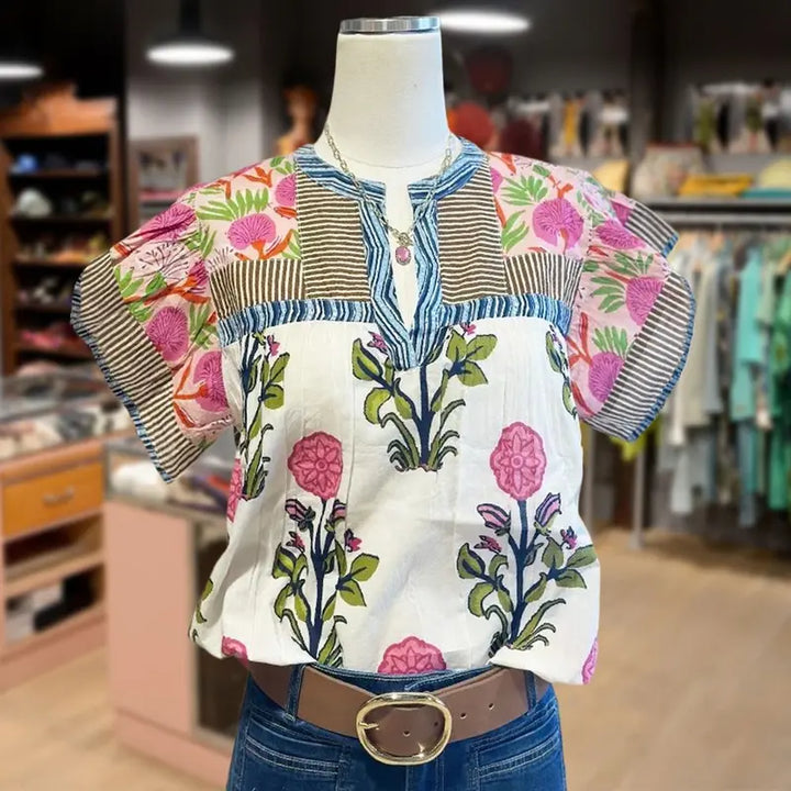 Uriella – Embroidered Boho Blouse - La femme Toronto