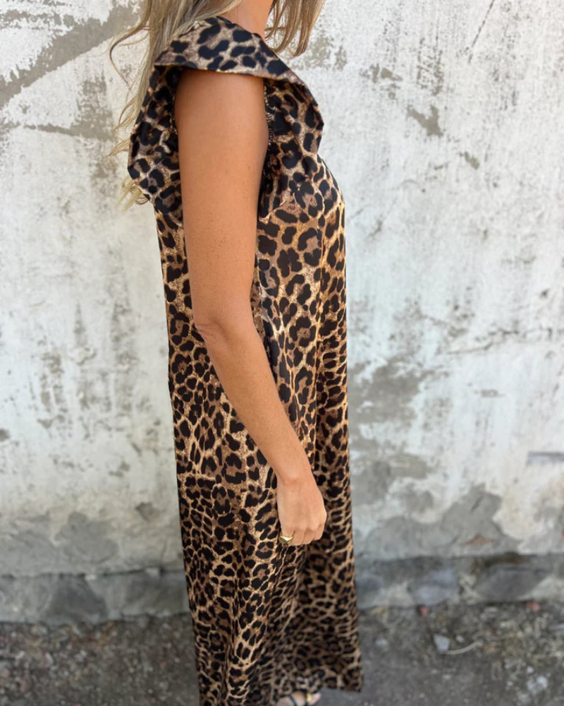 BOILIFE - LEOPARD PRINT V-NECK JUMPSUIT - La femme Toronto