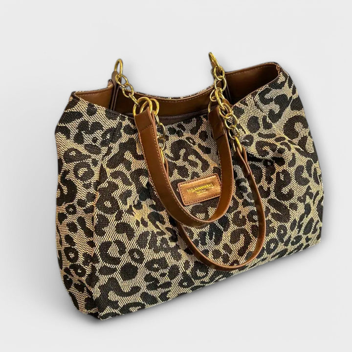 Nora | Platnena tote torba sa leopard printom
