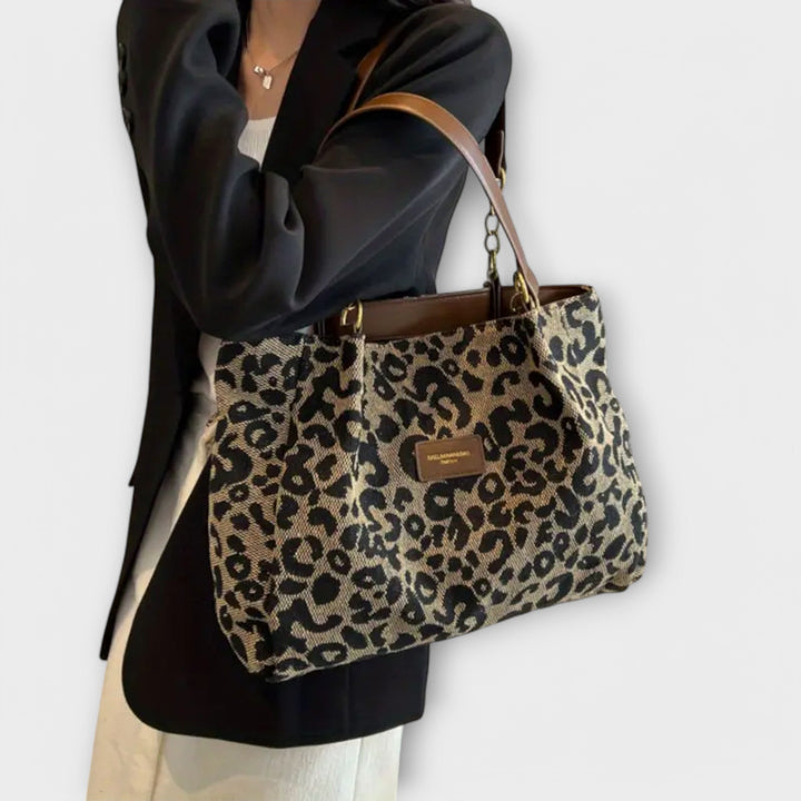 Nora | Platnena tote torba sa leopard printom