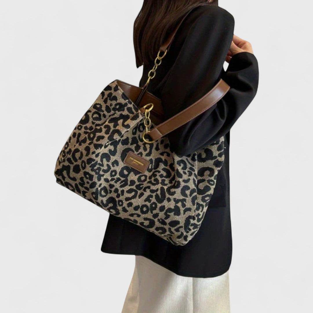Alizée | Leopard Print Canvas Shopping Bag