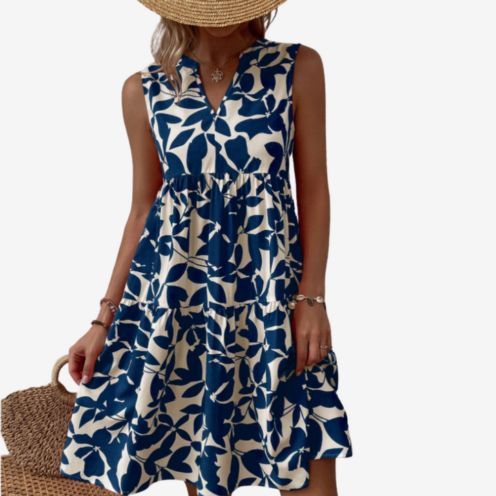 Séraphine™ Midi Dress with Leaf Motifs - La femme Toronto