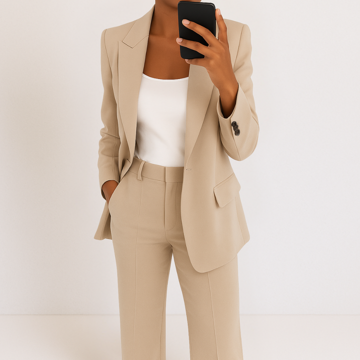 Elena-Tailored Blazer And Trousers Set - La femme Toronto