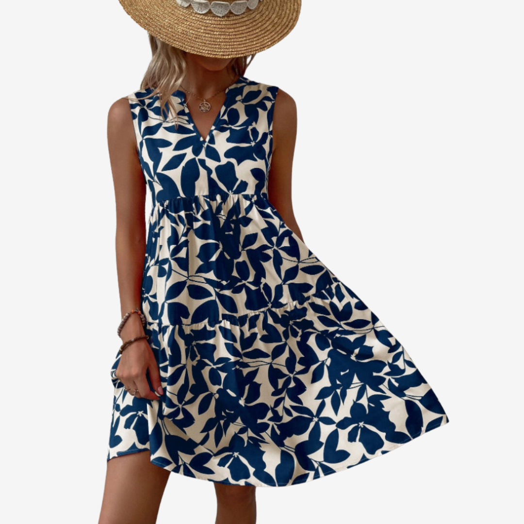 Séraphine™ Midi Dress with Leaf Motifs - La femme Toronto