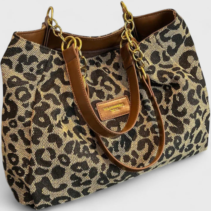 Alizée | Leopard Print Canvas Shopping Bag