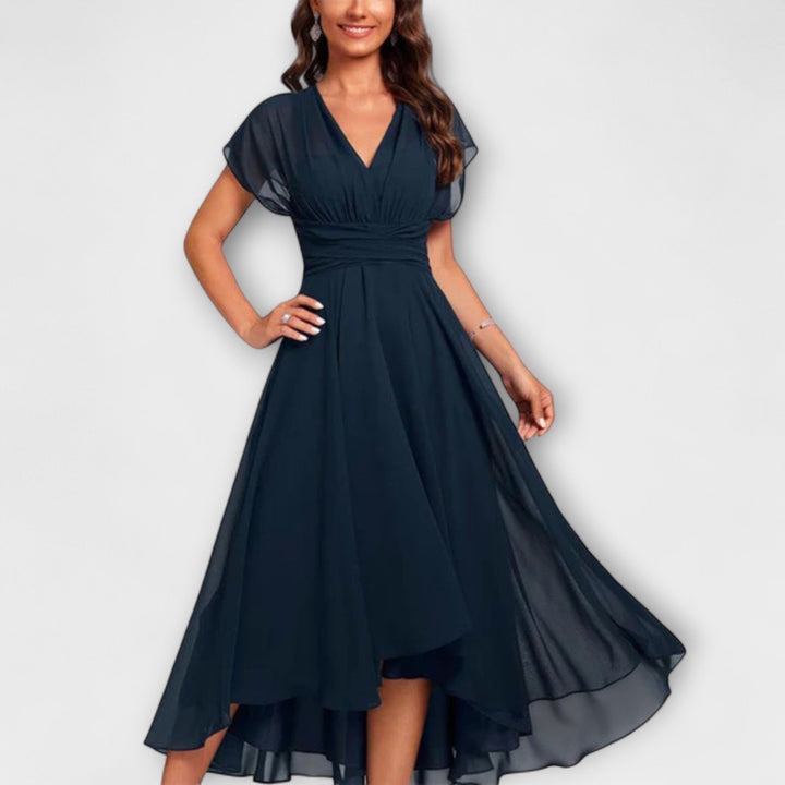 Lyanna™ | Flowing V-Neck Evening Dress - La femme Toronto