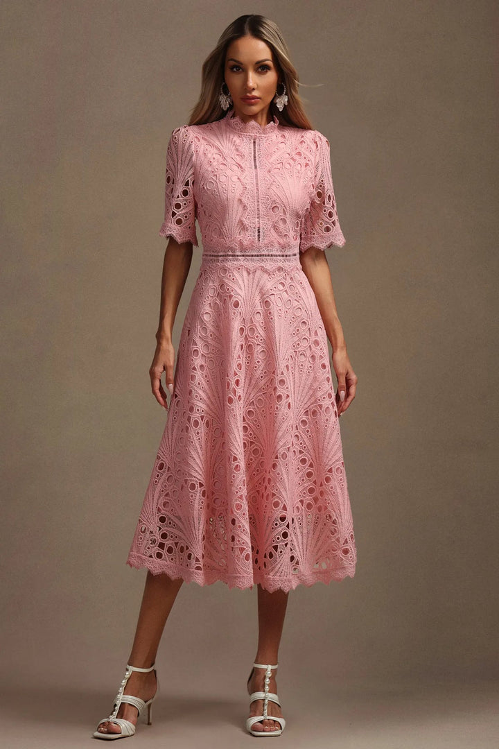 TINA | ELEGANT FLOWER EMBROIDERED DRESS - La femme Toronto