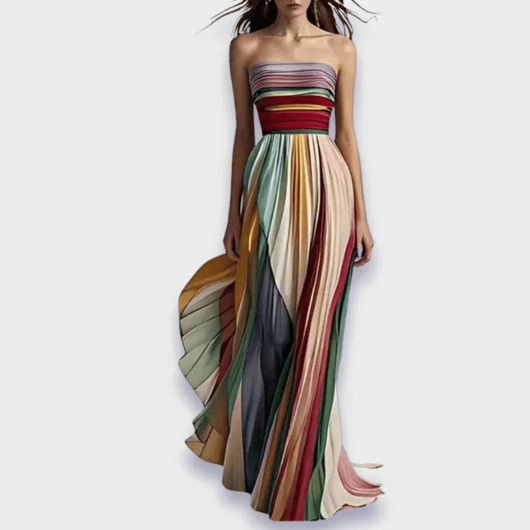 Gesine | Long Flowy Pleated Dress - La femme Toronto