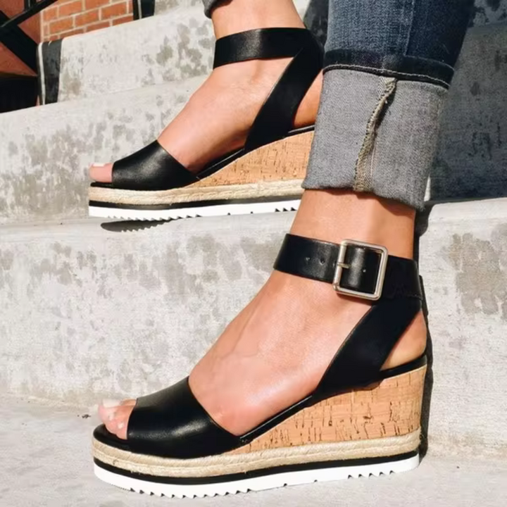 Cassandra - Stylish Wedge Sandals - La femme Toronto