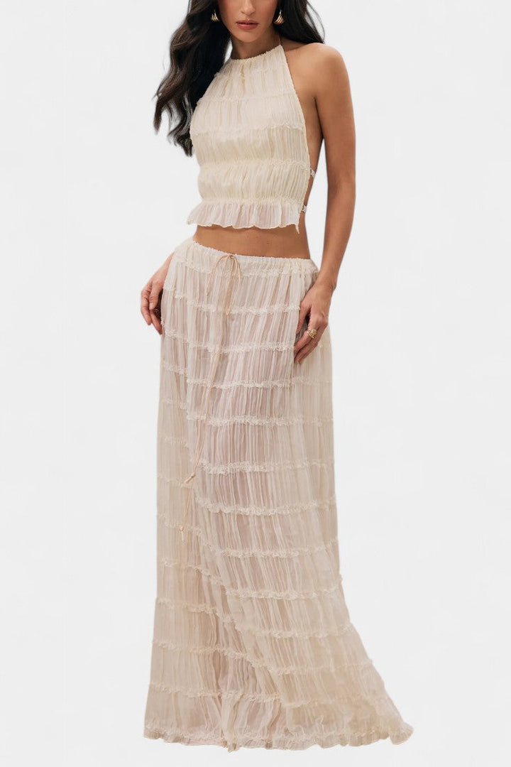 Eugenie Pleated Top & Skirt Matching Set - La femme Toronto
