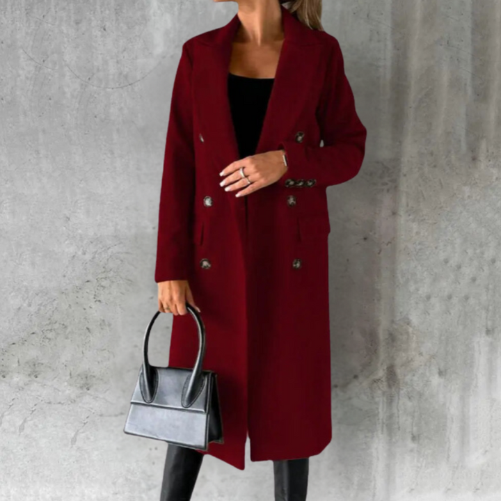 Vianne - Elegant Wool Blend Trench Coat