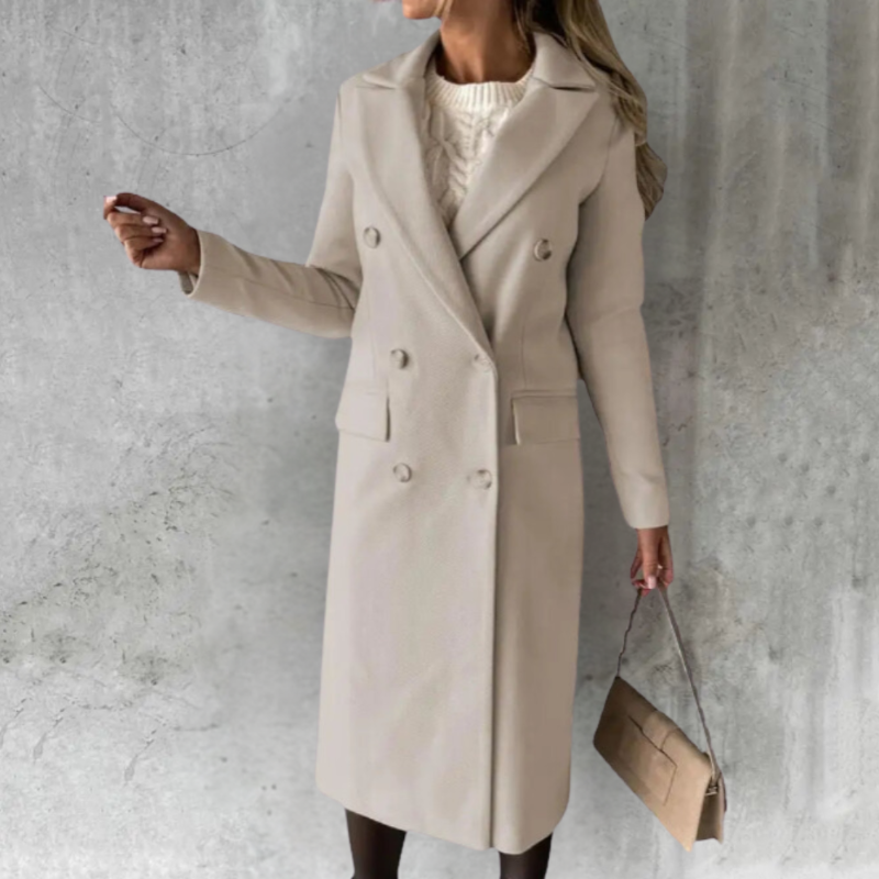 Vianne - Elegant Wool Blend Trench Coat