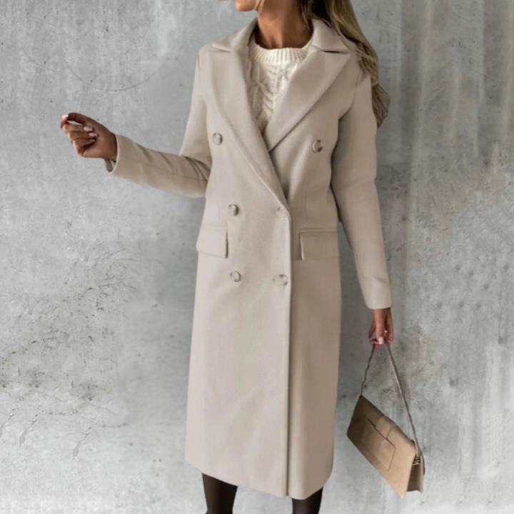 Vianne - Elegant Wool Blend Trench Coat