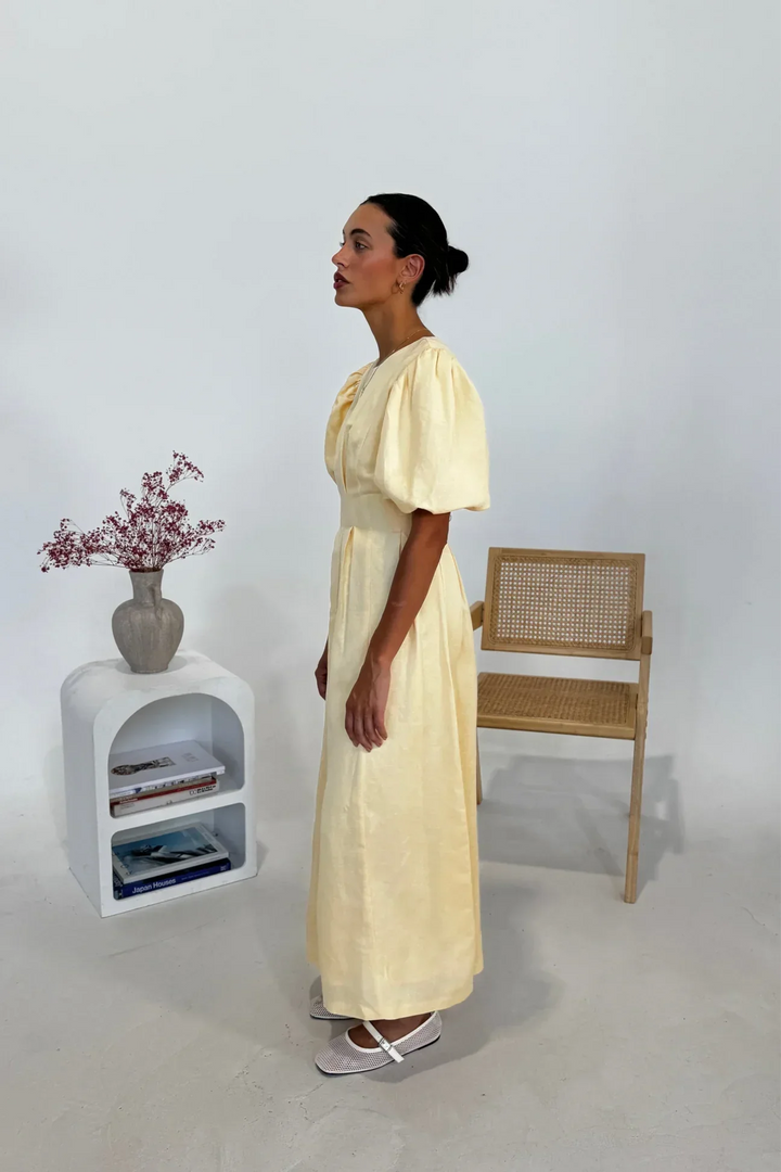 Butter Yellow Air Maxi Dress - La femme Toronto