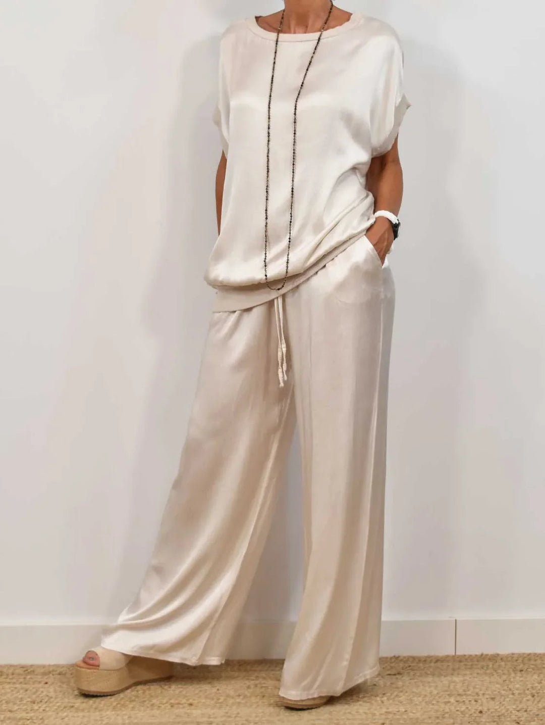 Isla - Wide Leg Lounge Set - La femme Toronto