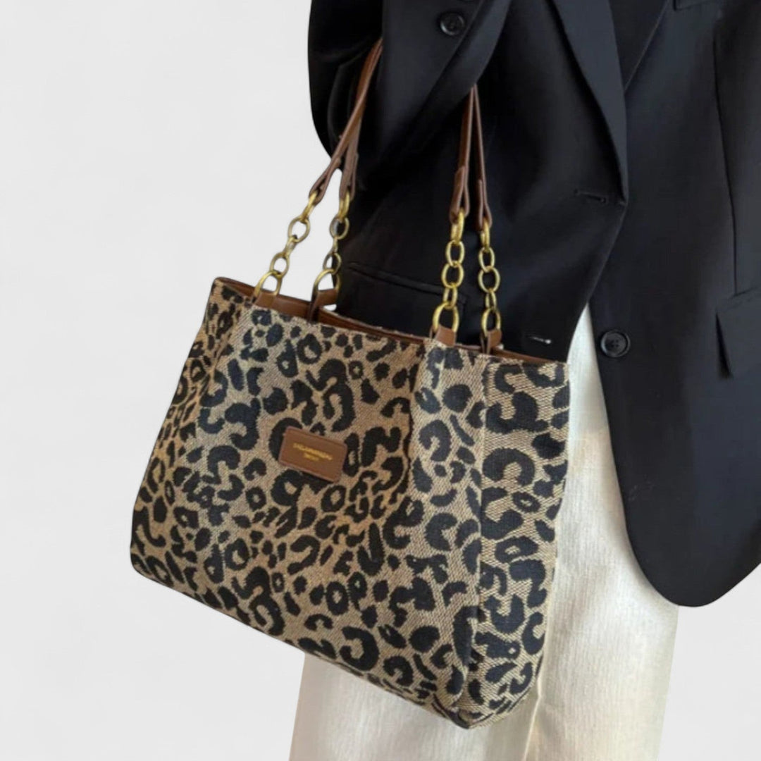 Alizée | Leopard Print Canvas Shopping Bag
