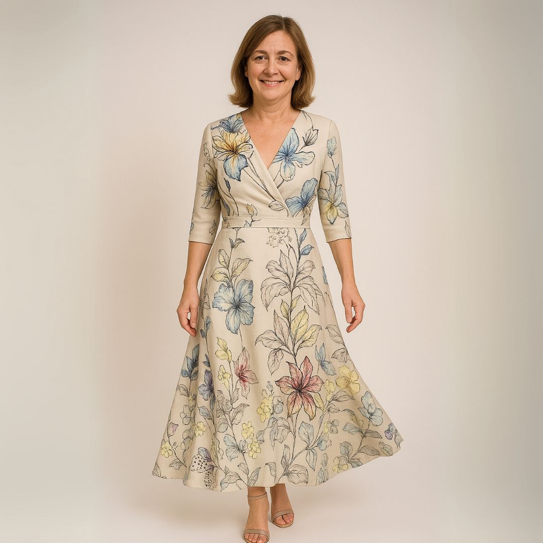 TAYLOR - ELEGANT FLORAL LUXURY DRESS - La femme Toronto