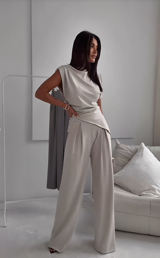 Arianna | White Cozy Two Piece Set - La femme Toronto