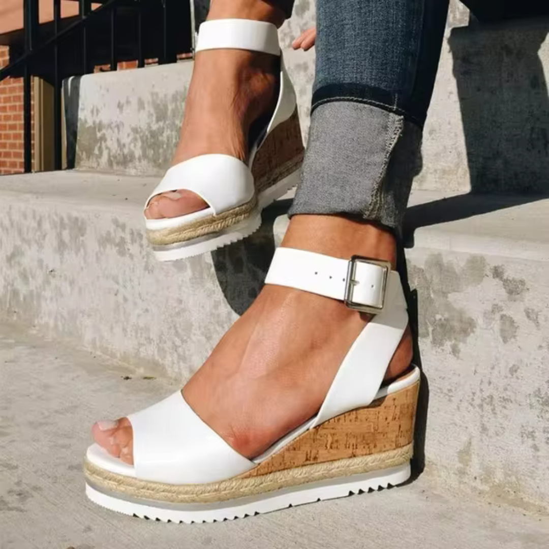 Cassandra - Stylish Wedge Sandals - La femme Toronto