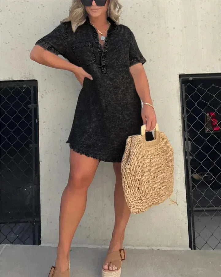 Vera - Denim Shirt Dress - La femme Toronto