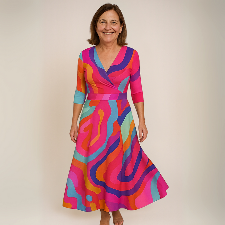 TAYLOR - ELEGANT FLORAL LUXURY DRESS - La femme Toronto