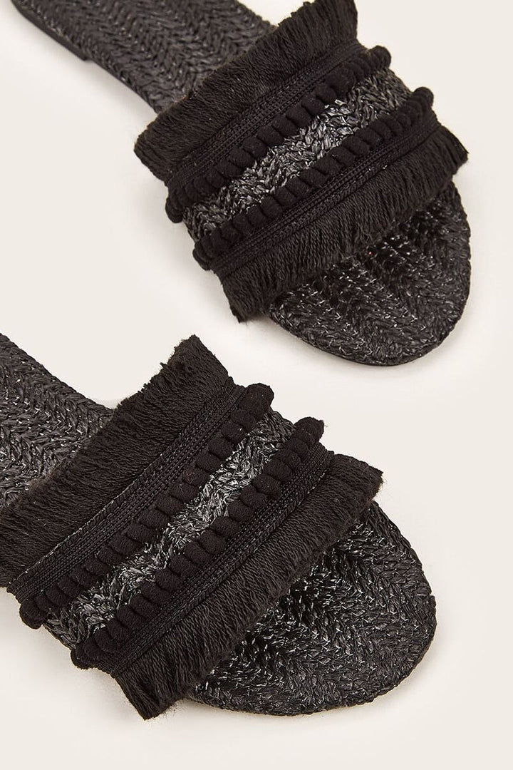 Fringe Slippers - La femme Toronto