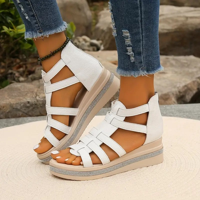 CHLOE - Elegant Wedge Sandals - La femme Toronto