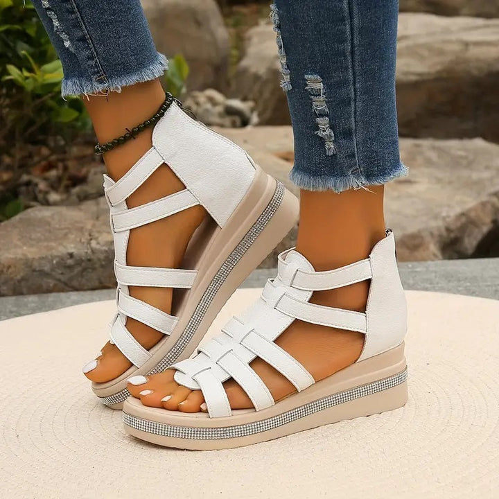 CHLOE - Elegant Wedge Sandals - La femme Toronto