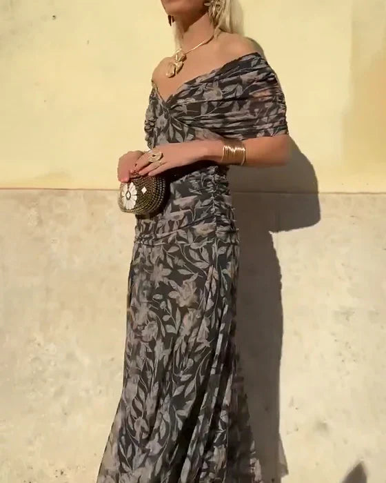 Julieta™ | Duga haljina sa V-izrezom i dugim rukavima