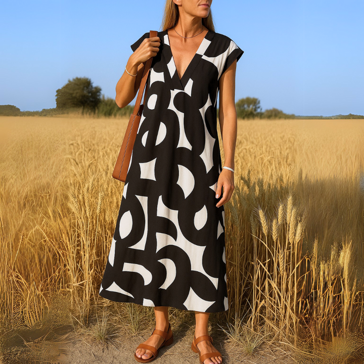 Laura | Art Print Maxi Dress - La femme Toronto