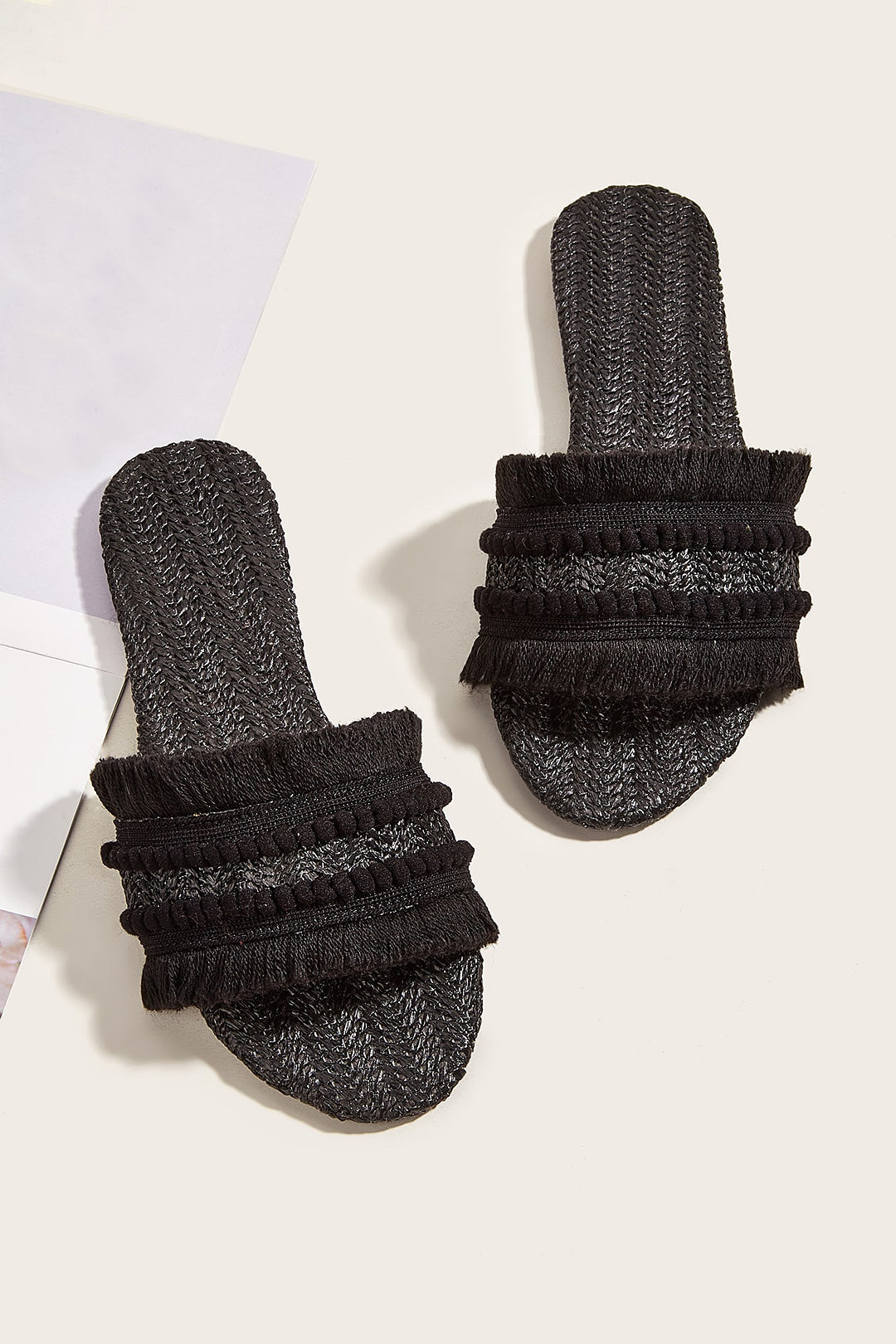 Fringe Slippers - La femme Toronto