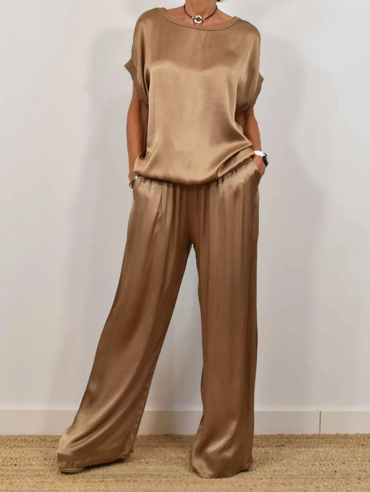 Isla - Wide Leg Lounge Set - La femme Toronto