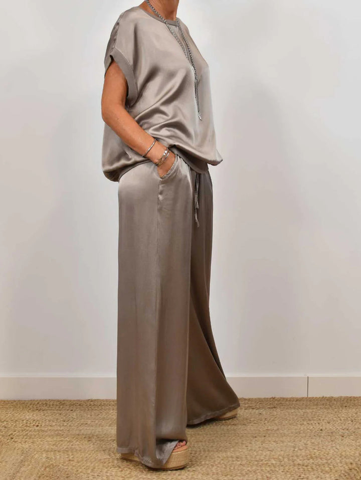 Isla - Wide Leg Lounge Set - La femme Toronto