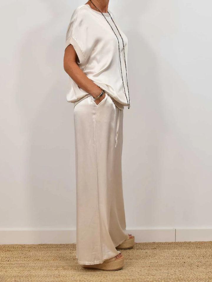 Isla - Wide Leg Lounge Set - La femme Toronto