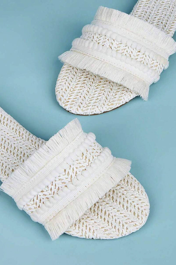 Fringe Slippers - La femme Toronto