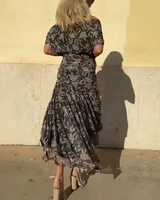 Julieta™ | Duga haljina sa V-izrezom i dugim rukavima