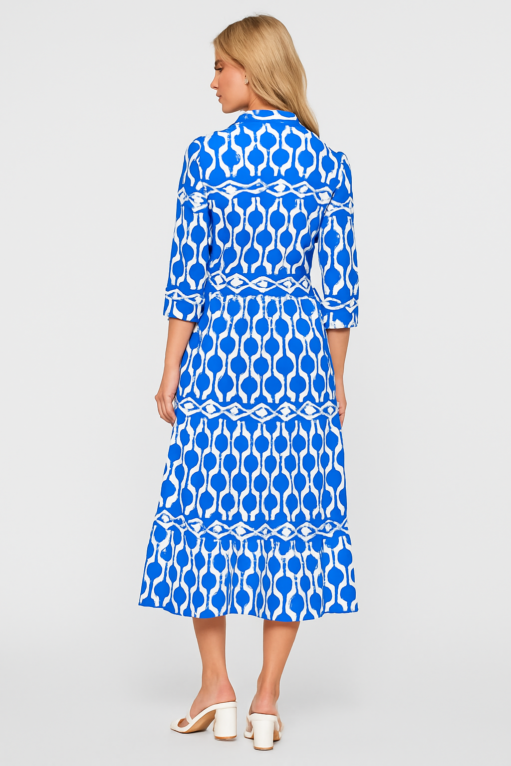 Diane - Chain Link Printed Summer Maxi Dress - La femme Toronto