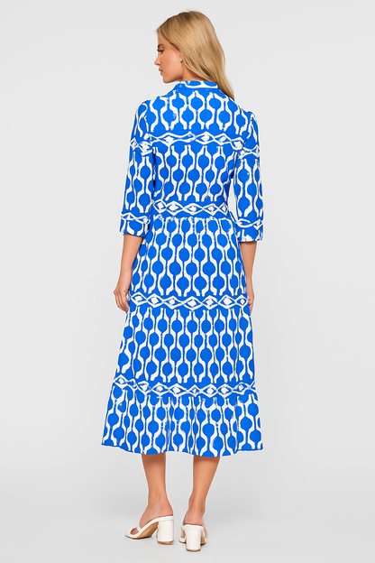Diane - Chain Link Printed Summer Maxi Dress