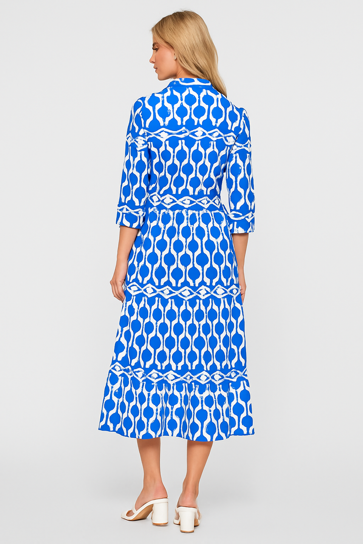 Diane - Chain Link Printed Summer Maxi Dress - La femme Toronto