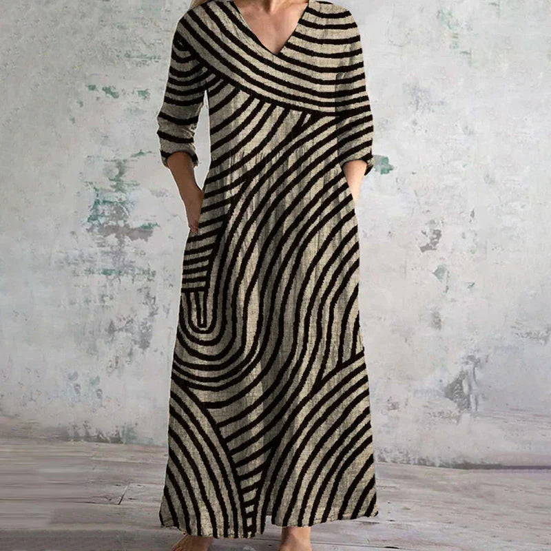 AYLA™ | Vintage Striped Dress - La femme Toronto