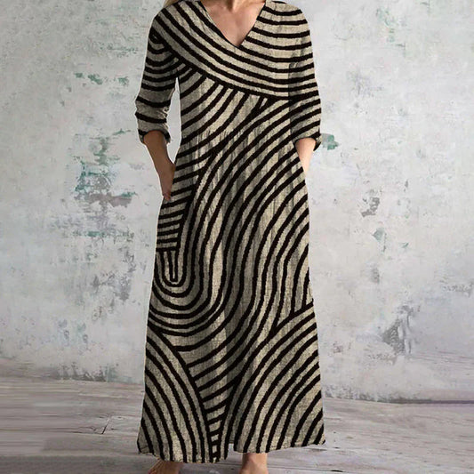 AYLA™ | Vintage Striped Dress - La femme Toronto