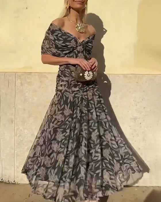 Julieta™ | Duga haljina sa V-izrezom i dugim rukavima