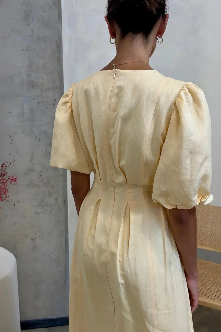 Butter Yellow Air Maxi Dress - La femme Toronto