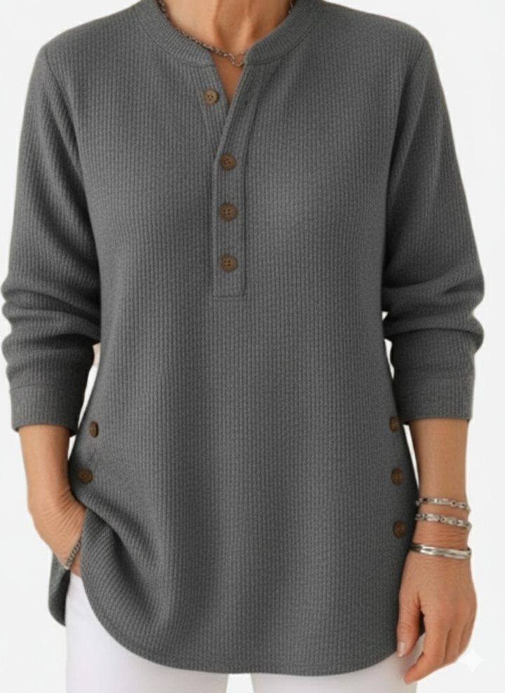 Harperly – Long Sleeve Solid Knit Sweater