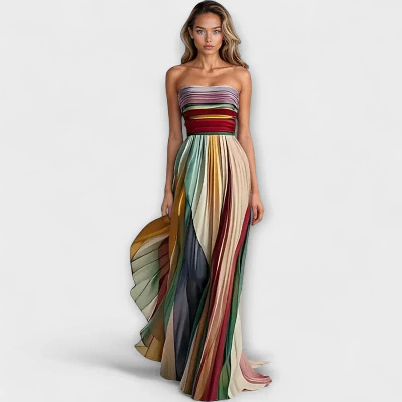 Gesine | Long Flowy Pleated Dress - La femme Toronto