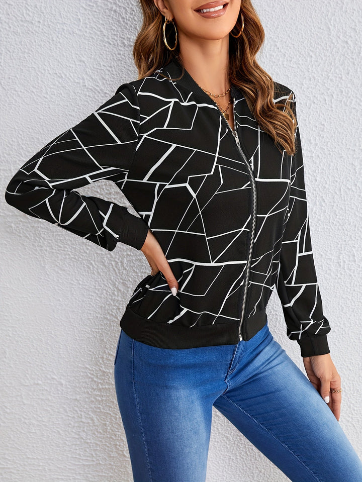 MILA™ | Artistic Pattern Zip-Up Jacket - La femme Toronto
