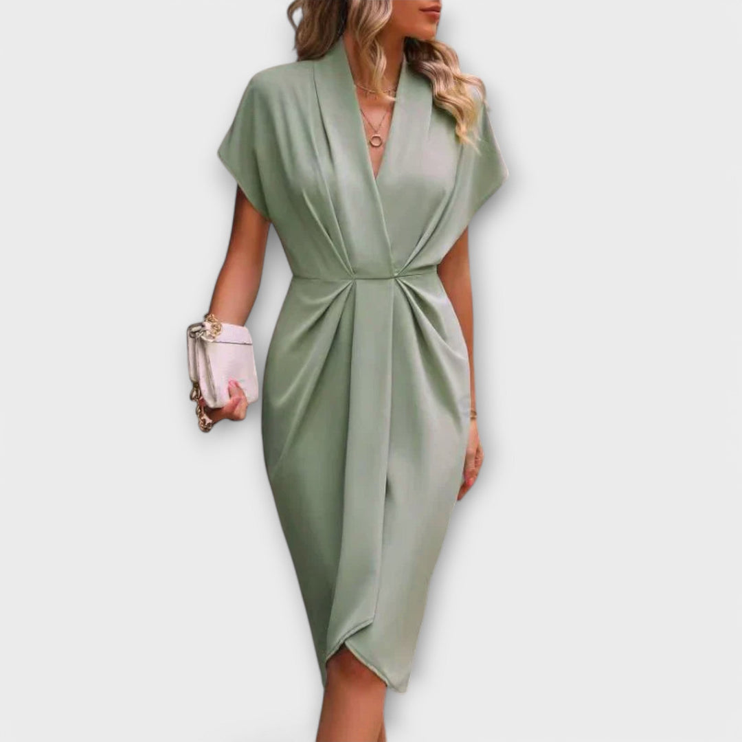 Serena - Midi Wrap Dress - La femme Toronto